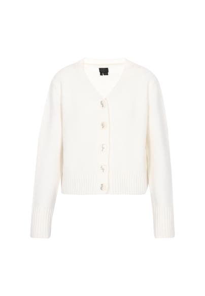DREIMASTER Strickjacke Wollweiss