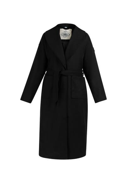 DREIMASTER Wollmantel Schwarz