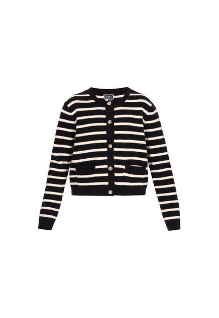 DREIMASTER Strickjacke black offwhite