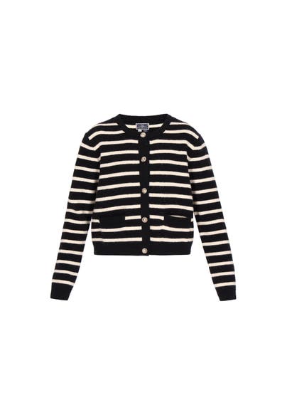 DREIMASTER Strickjacke black offwhite