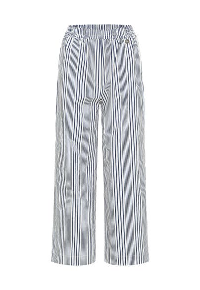 DREIMASTER Stoffhose Wollweiss Marine Wide/ Loose Fit