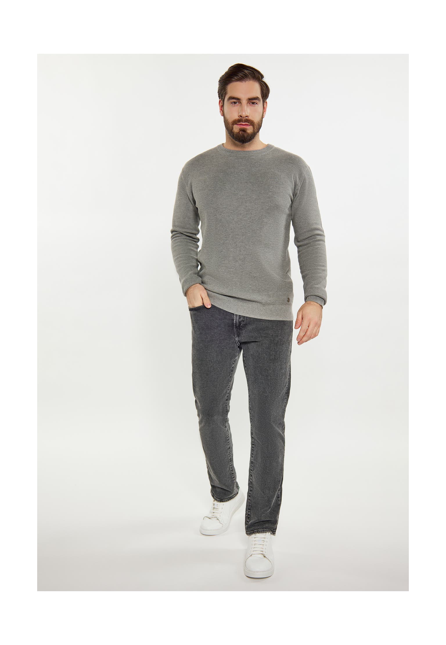 DREIMASTER Pullover Grau Melange, Bild 1