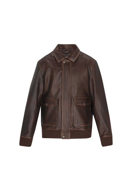 DREIMASTER Lederjacke dark brown