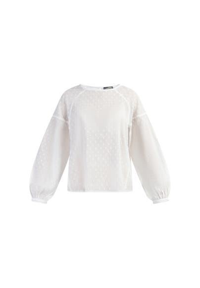 DREIMASTER Casual-Bluse Wollweiss