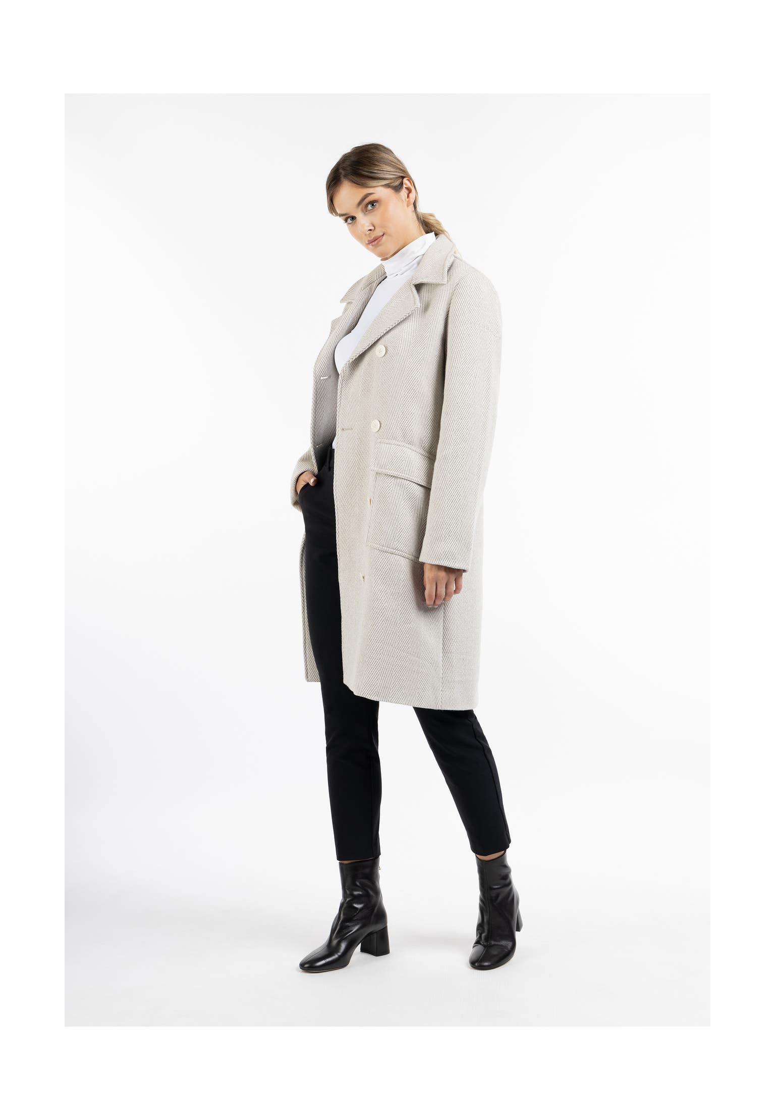 DREIMASTER Übergangsjacke Fischgräten Beige, Bild 1