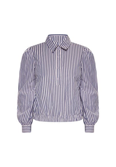 DREIMASTER Casual-Bluse Weiss Blau