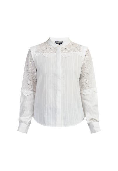 DREIMASTER Casual-Bluse Wollweiss