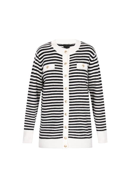 DREIMASTER Strickjacke black offwhite