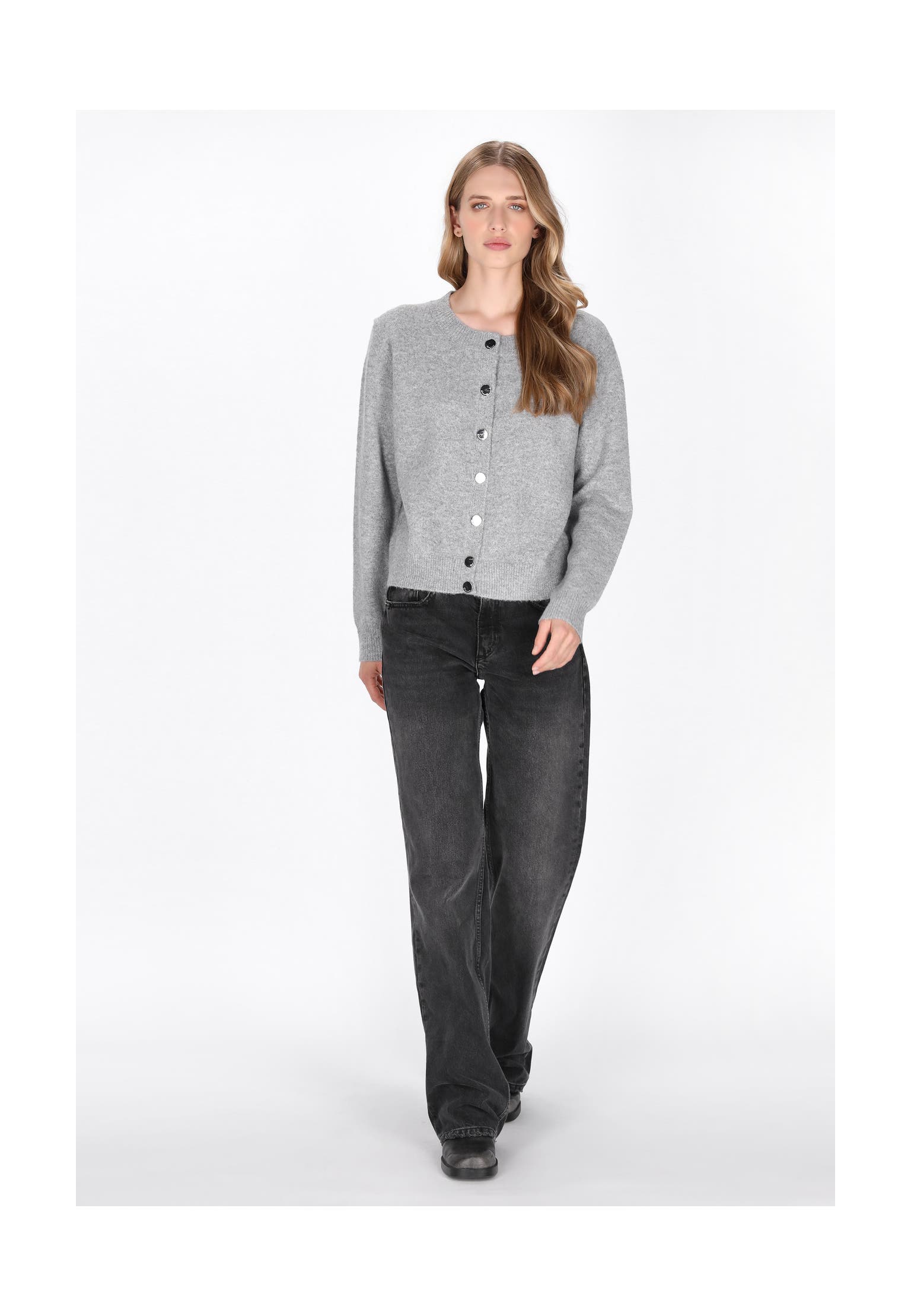 DREIMASTER Strickjacke grey melange, Bild 1