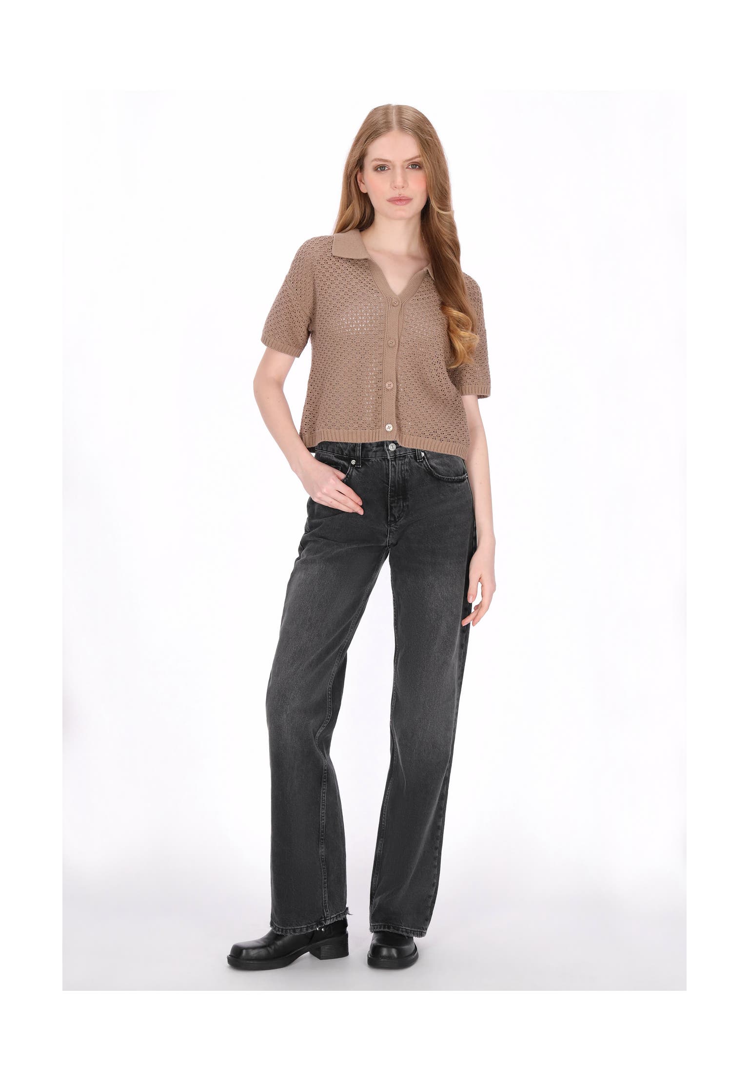 DREIMASTER Strickjacke taupe, Bild 1