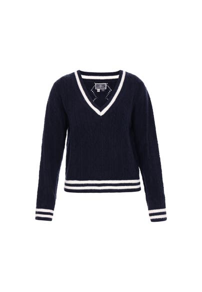 DREIMASTER Pullover navy offwhite