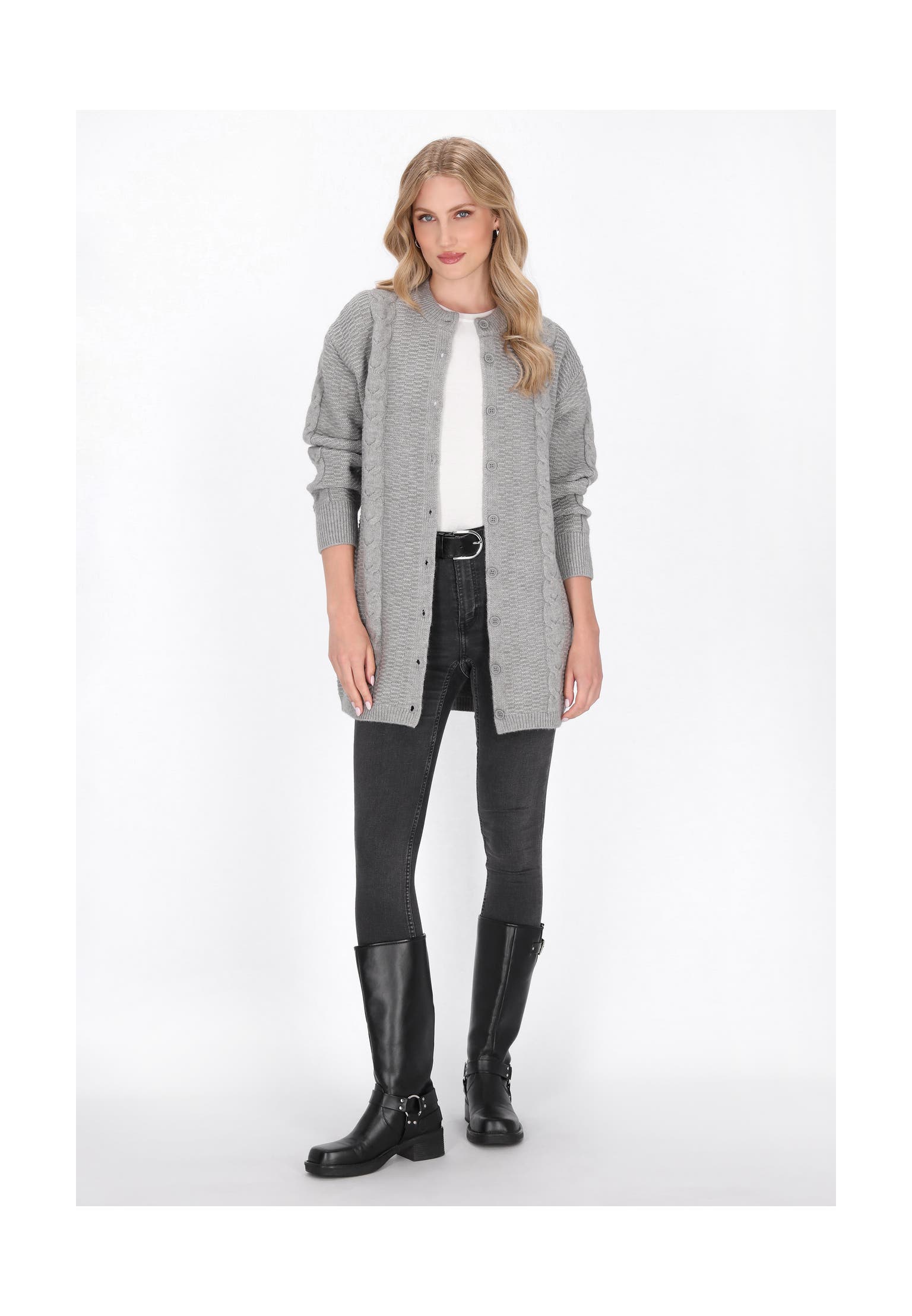 DREIMASTER Strickjacke grey melange, Bild 1