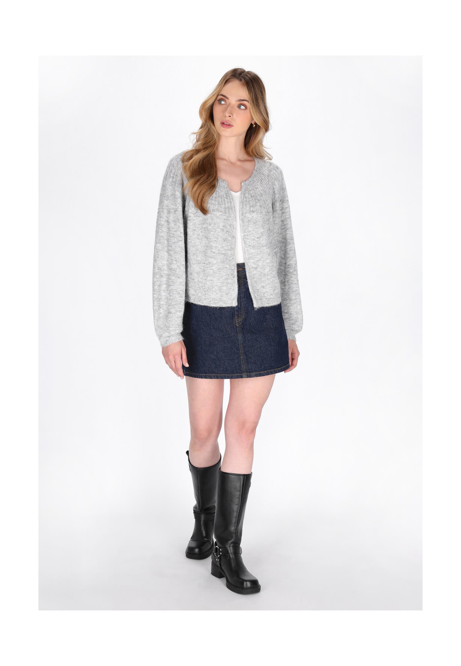 DREIMASTER Strickjacke grey melange, Bild 1