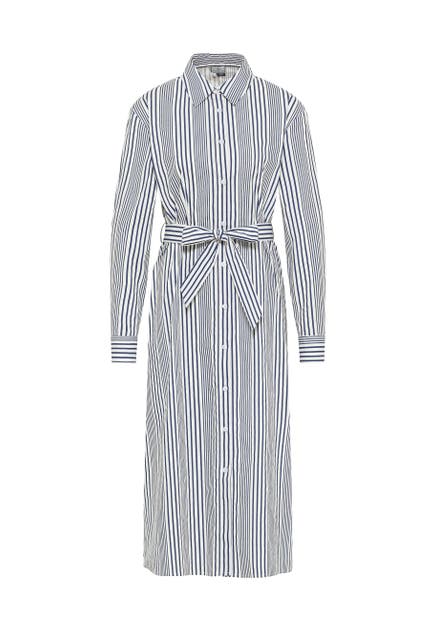 DREIMASTER Casual-Kleid Wollweiss Marine