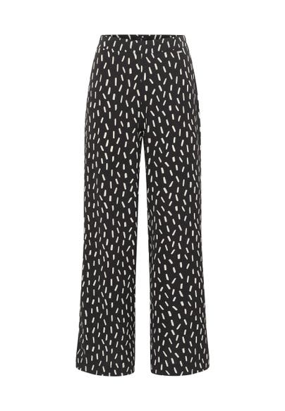 DREIMASTER Stoffhose Schwarz Wollweiss Straight