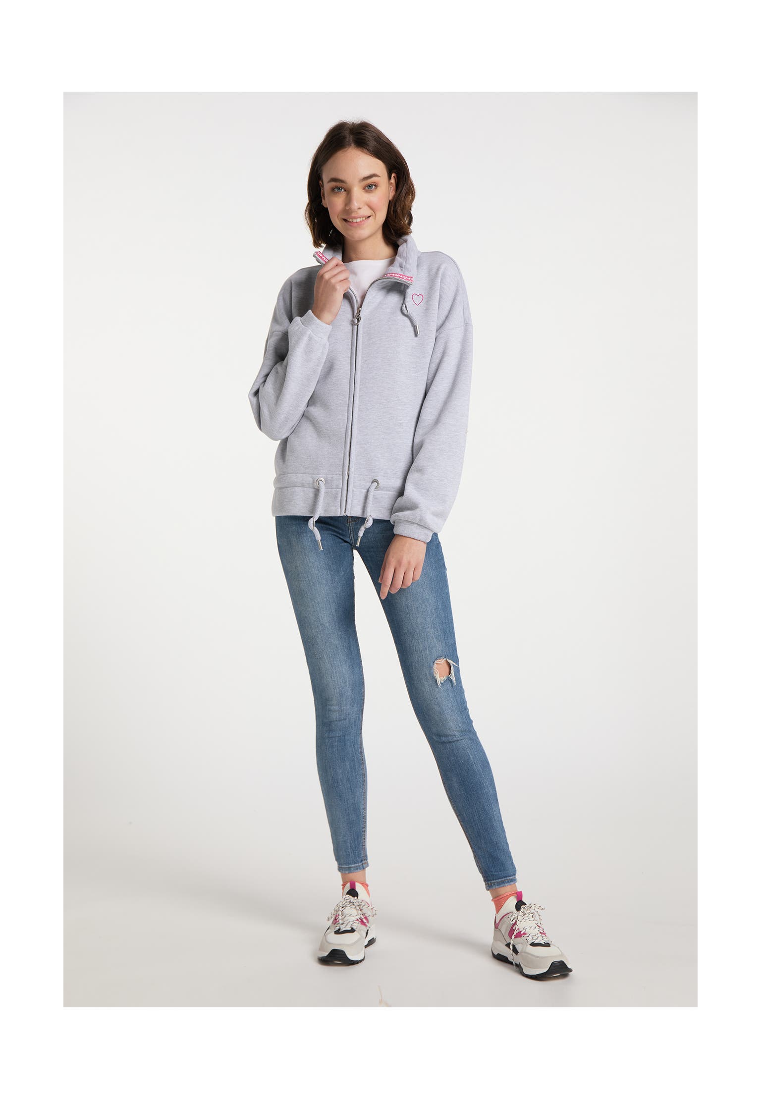 MYMO Sweatjacke Hellgrau Melange, Bild 1