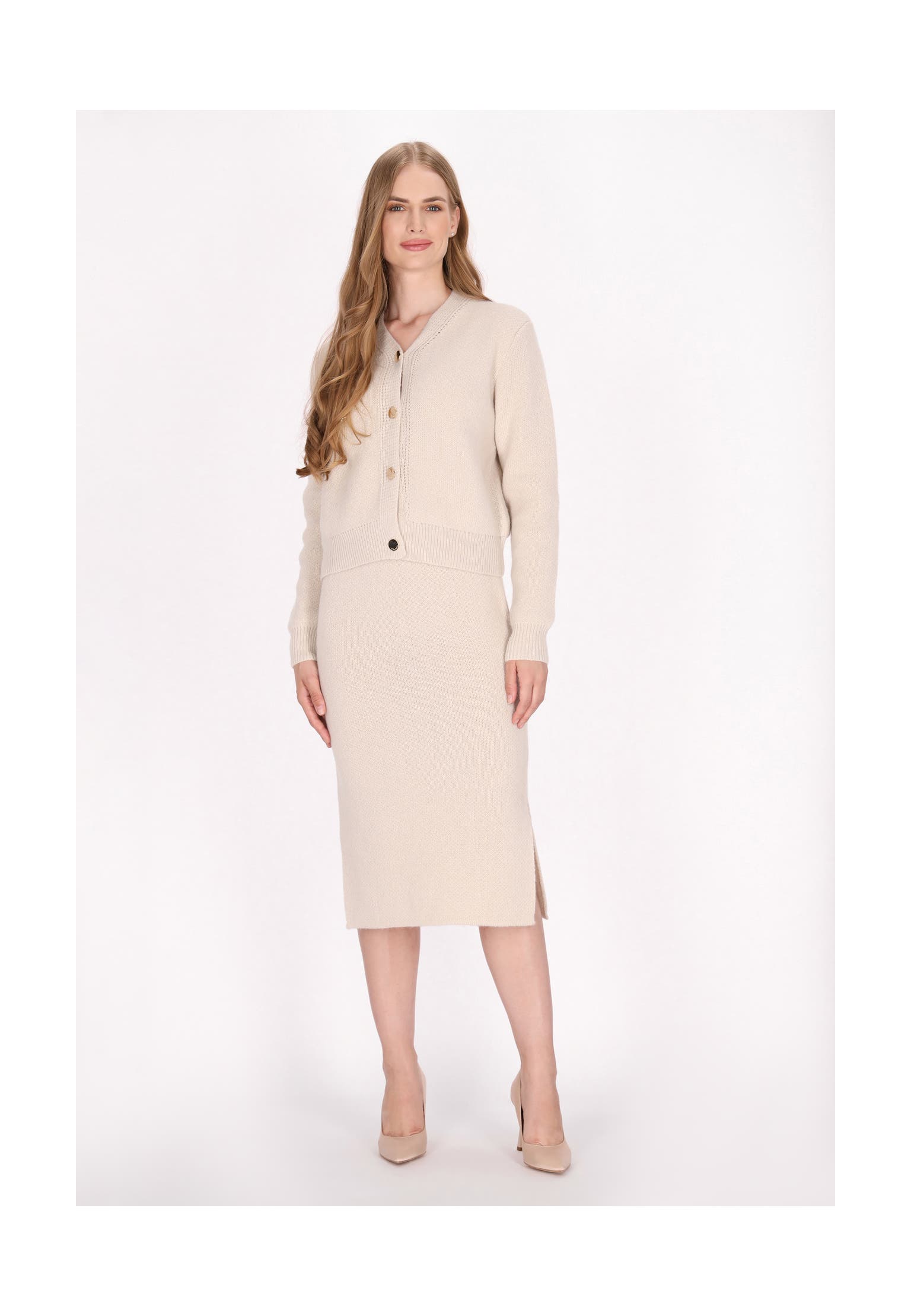 DREIMASTER Strickjacke Wollweiss, Bild 1