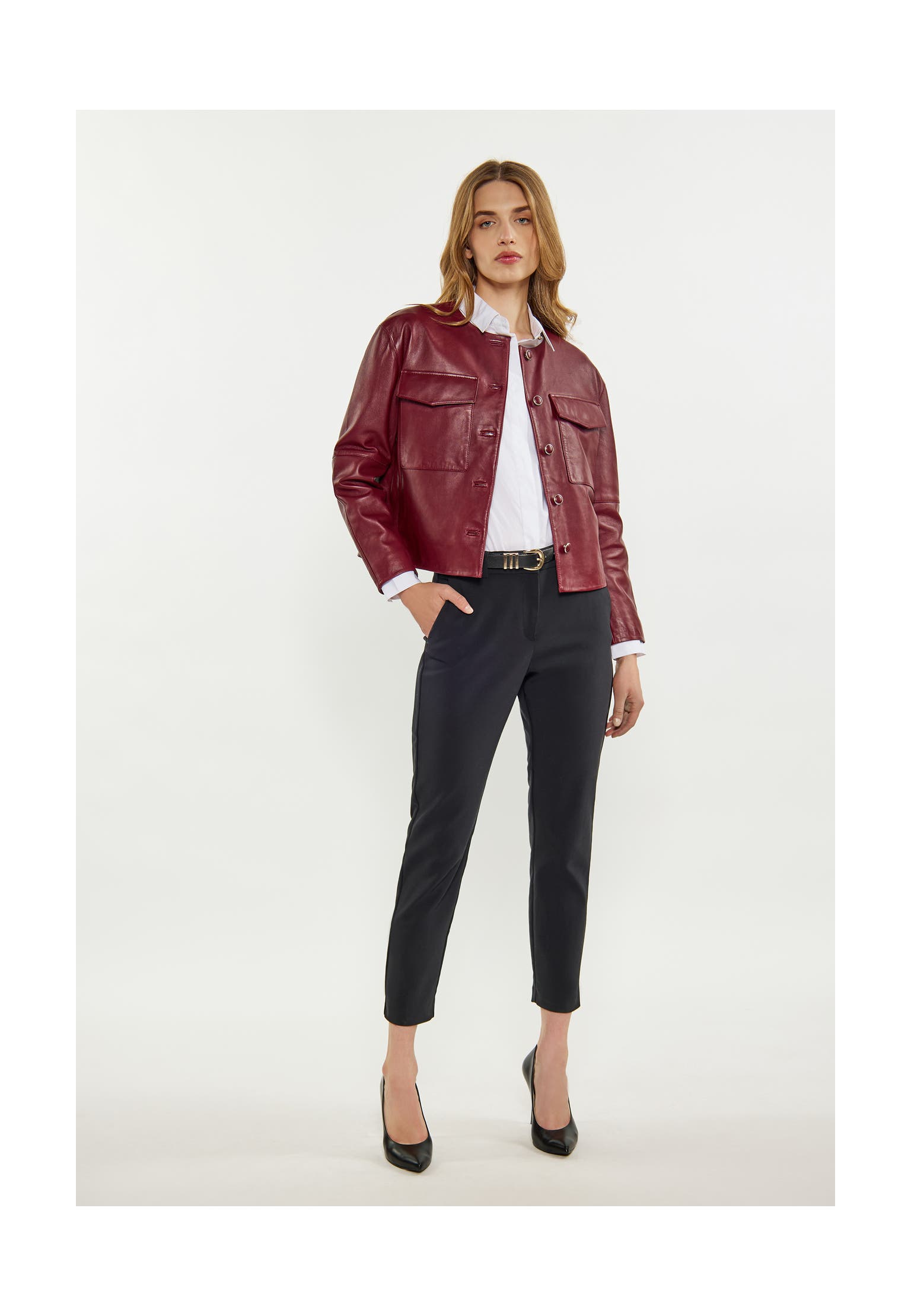 DREIMASTER Lederjacke Weinrot, Bild 1
