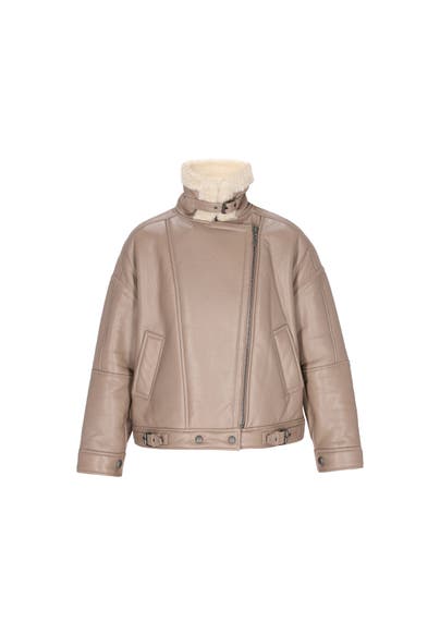 DREIMASTER Lederjacke taupe