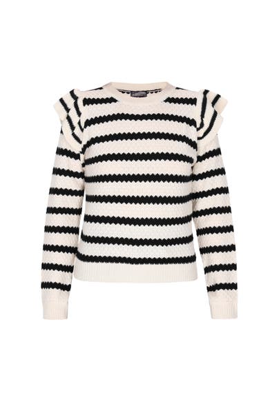 DREIMASTER Pullover Schwarz Weiss Streifen
