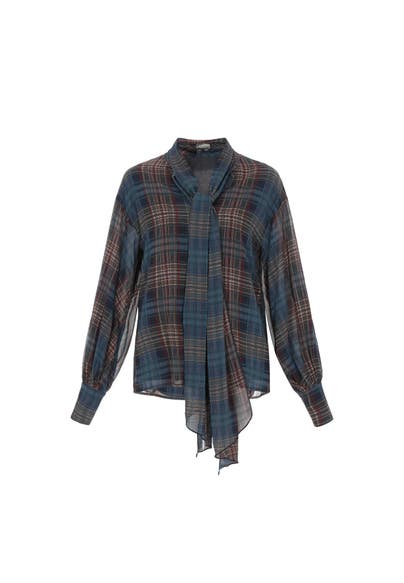 DREIMASTER Blusenshirt grey check