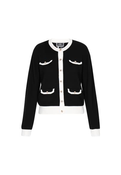 DREIMASTER Strickjacke black offwhite
