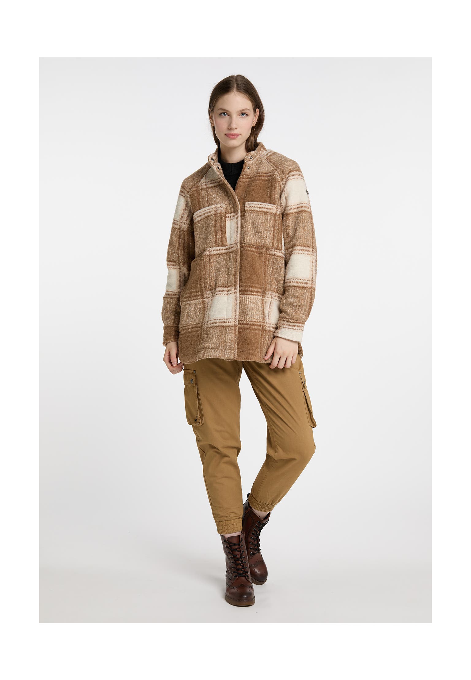 DREIMASTER Übergangsjacke Kariert Beige Braun, Bild 1