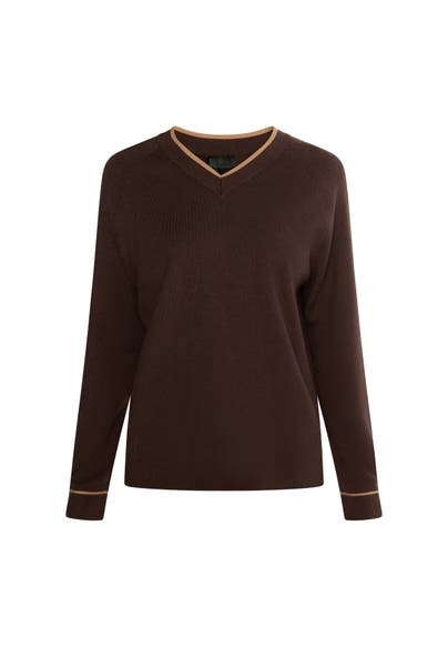 DREIMASTER Pullover Dunkelbraun Sand