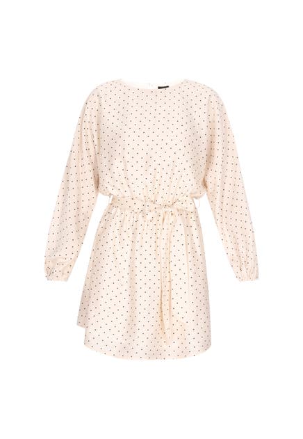DREIMASTER Kleid Wollweiss Gepunktet