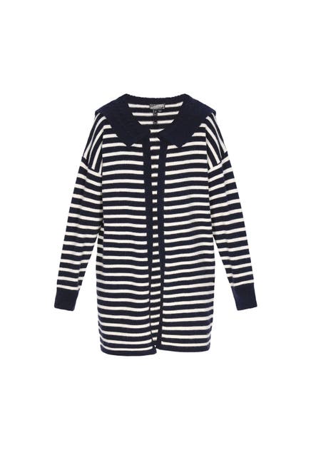 DREIMASTER Strickjacke navy offwhite