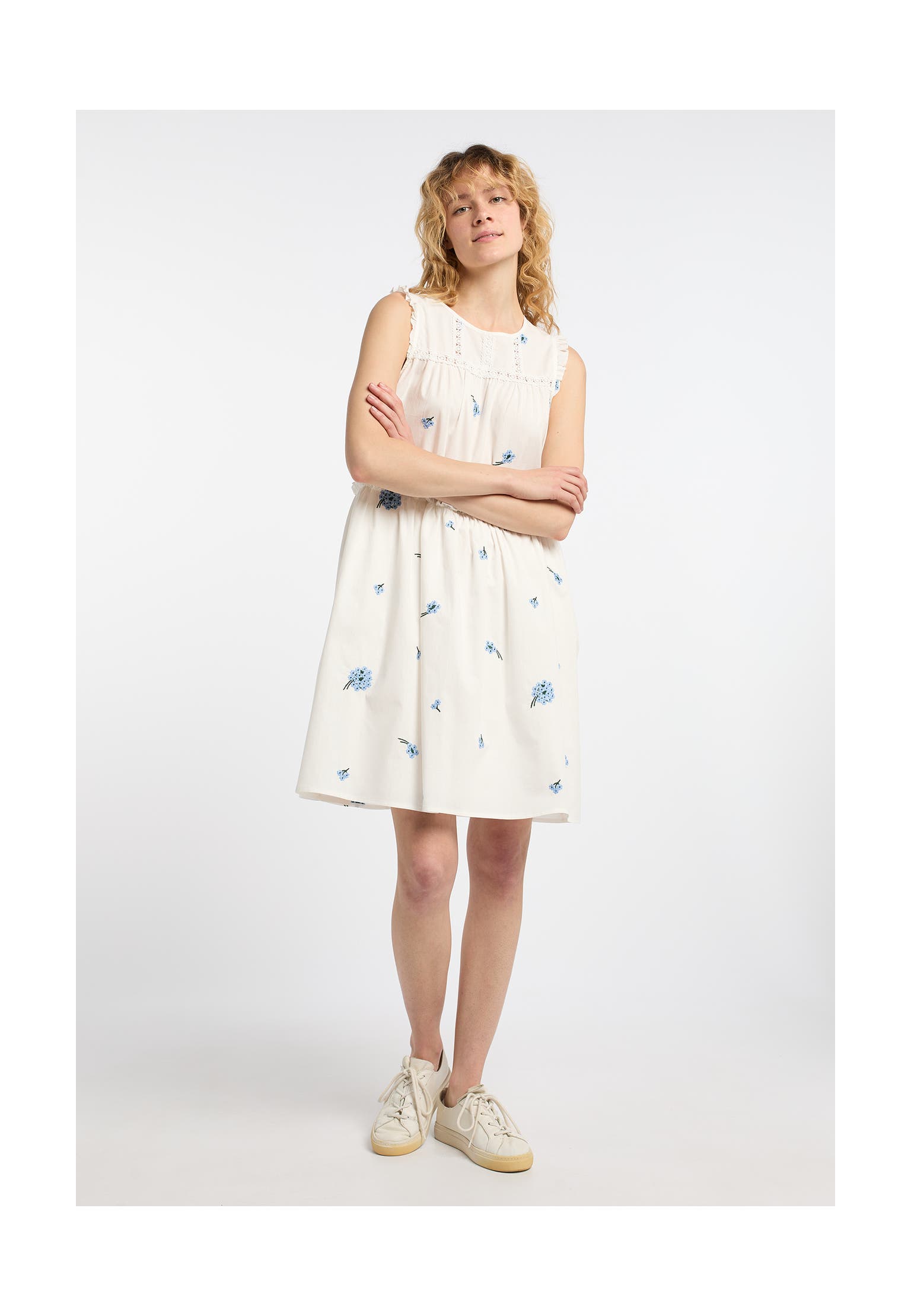 DREIMASTER Casual-Kleid Wollweiss Blau, Bild 1