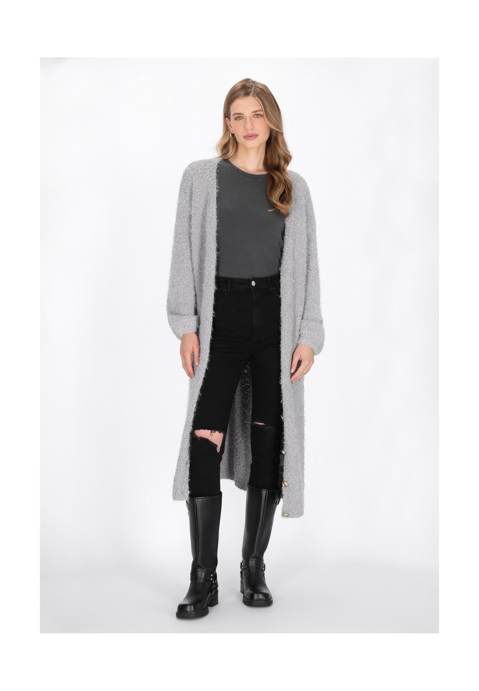 DREIMASTER Strickjacke grey melange, Bild 1