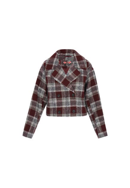 MYMO Übergangsjacke burgundy check