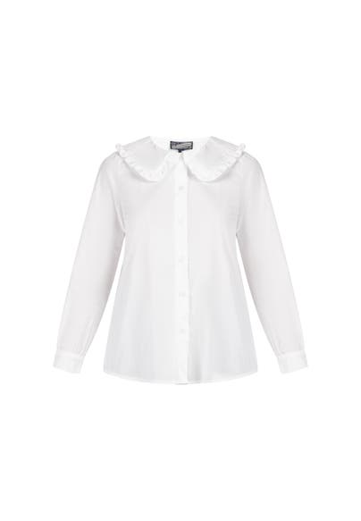 DREIMASTER Casual-Bluse Wollweiss