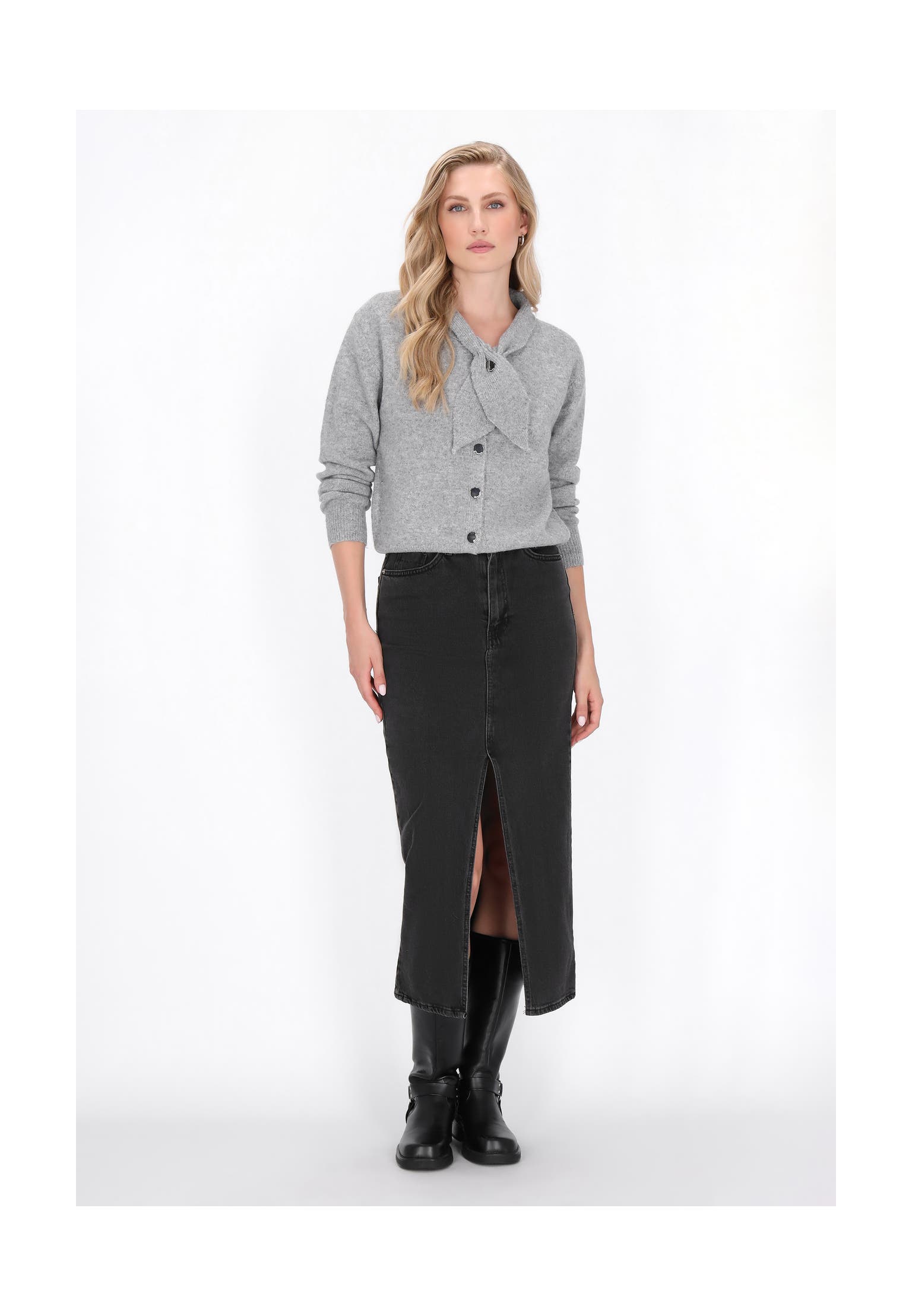 DREIMASTER Strickjacke grey melange, Bild 1