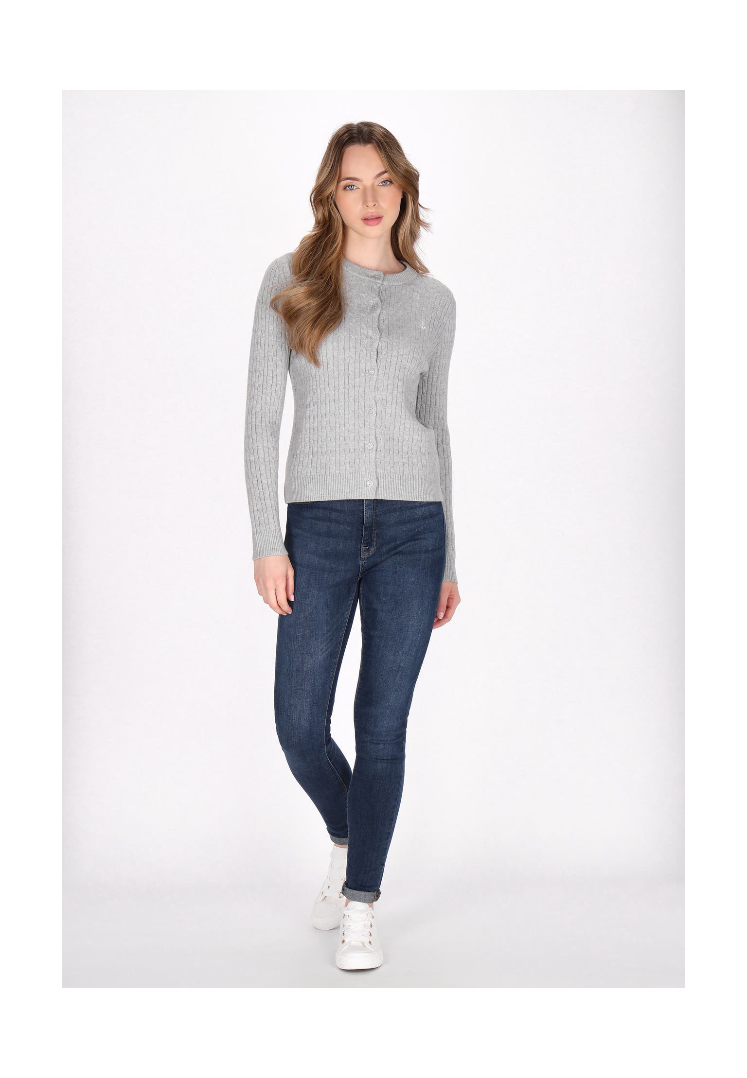 DREIMASTER Strickjacke light grey melange, Bild 1
