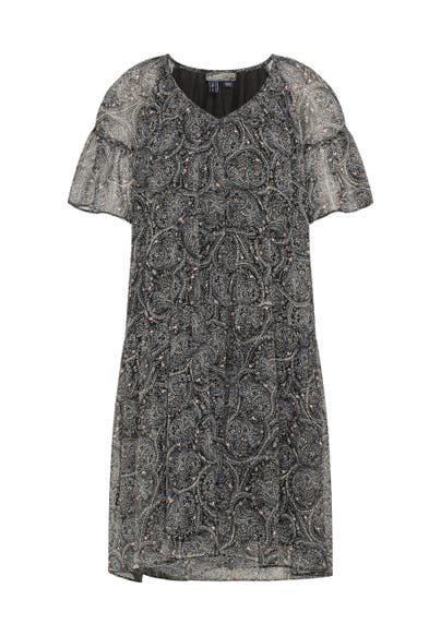 DREIMASTER Casual-Kleid Schwarz Mehrfarbig