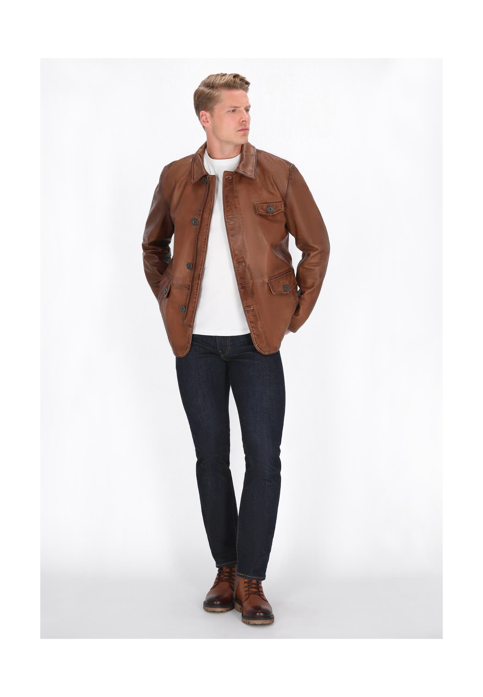 DREIMASTER Lederjacke cognac, Bild 1