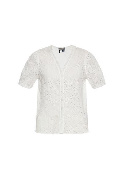 DREIMASTER Casual-Bluse Wollweiss