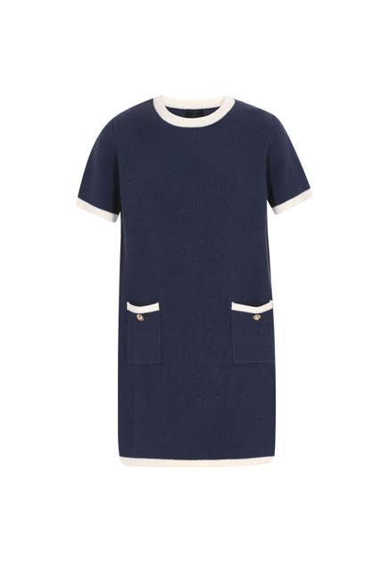 DREIMASTER Casual-Kleid navy offwhite