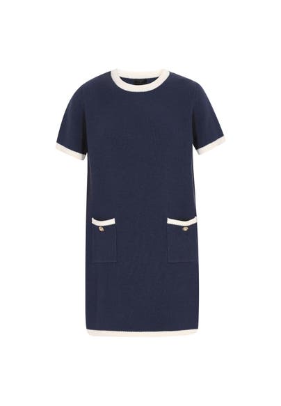 DREIMASTER Casual-Kleid navy offwhite