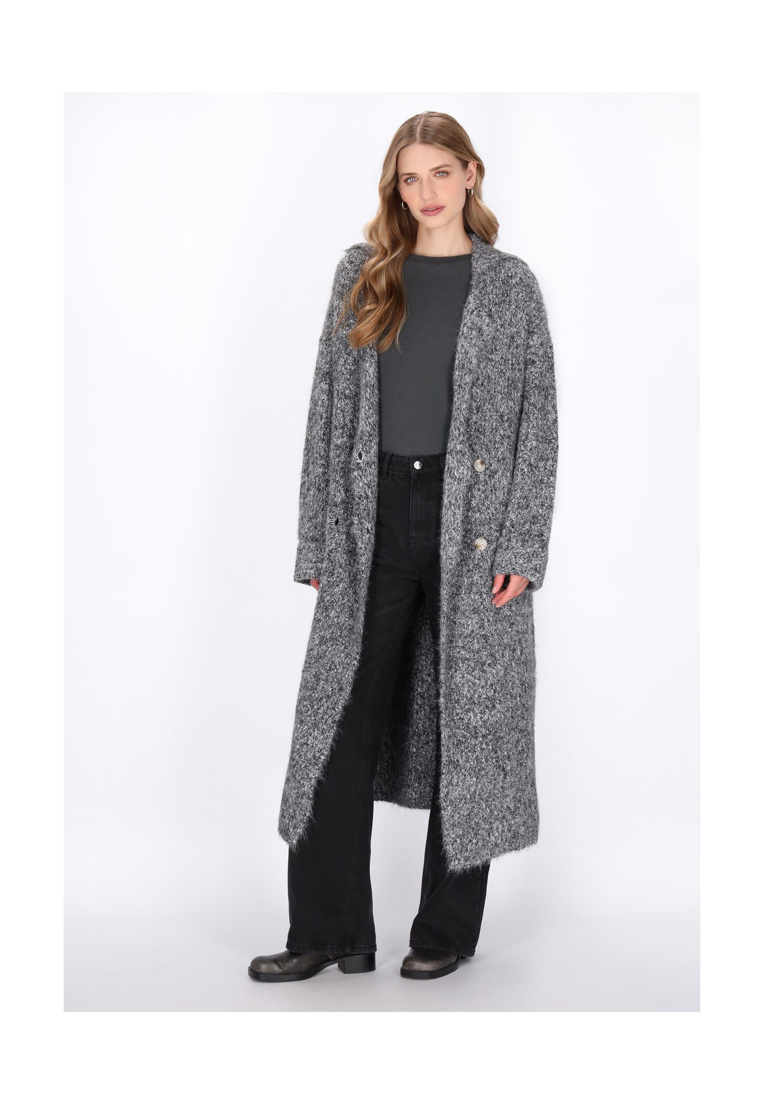 DREIMASTER Strickjacke grey melange, Bild 1