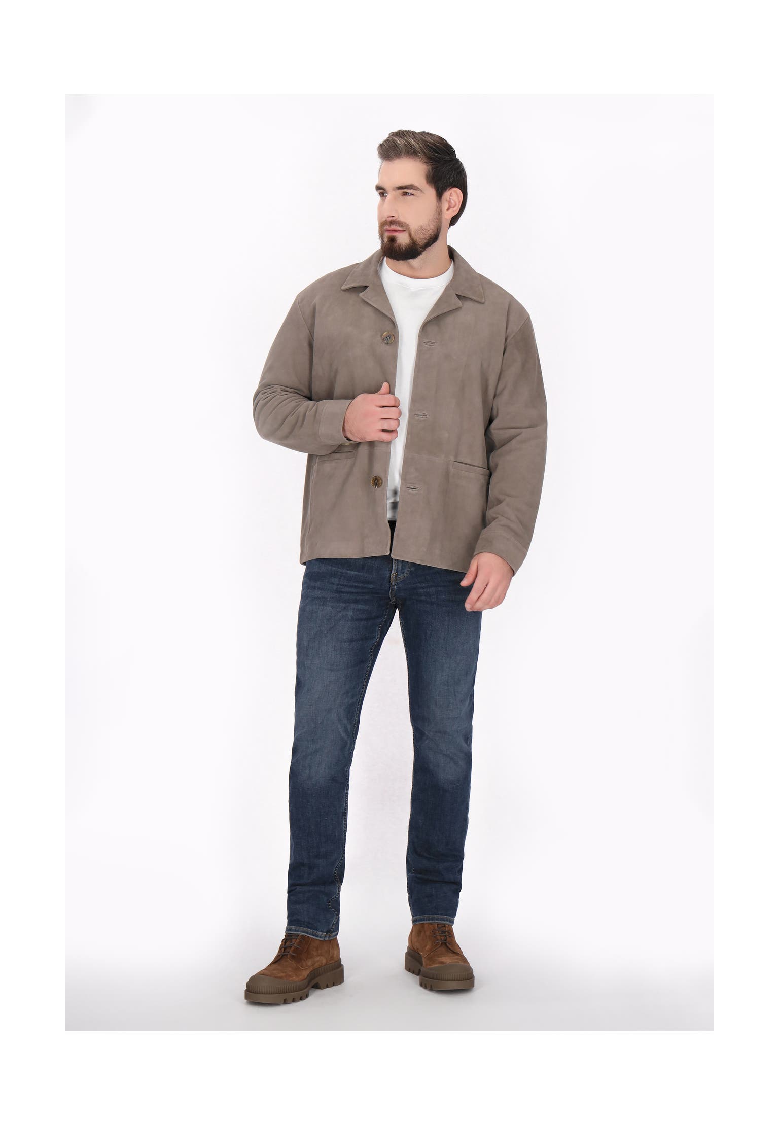 DREIMASTER Lederjacke taupe grey, Bild 1