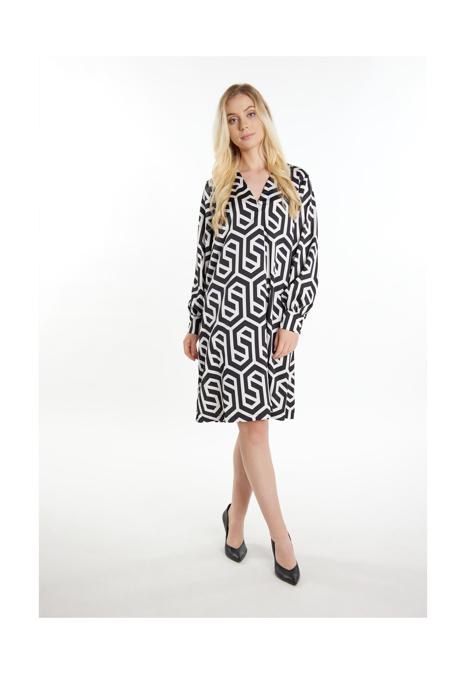 DREIMASTER Casual-Kleid Schwarz Wollweiss, Bild 1
