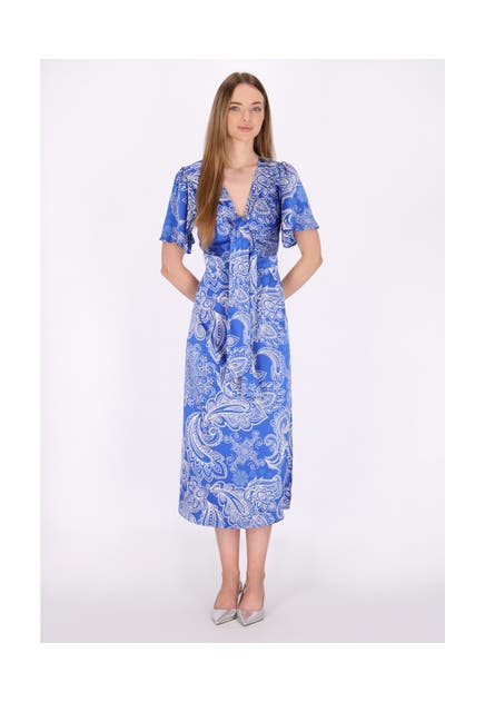 DREIMASTER Maxikleid Weiss Flieder
