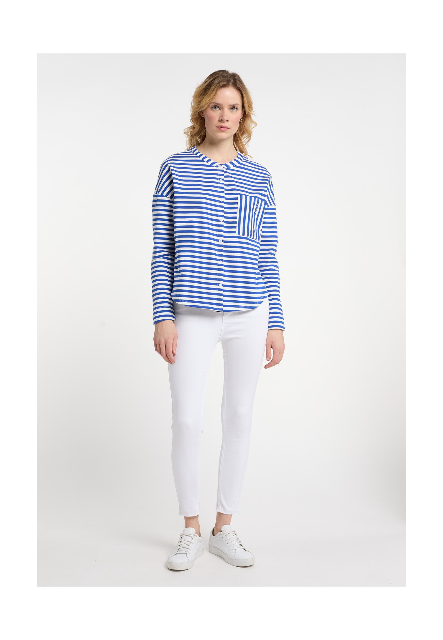 DREIMASTER Sweatjacke Blau Weiss, Bild 1