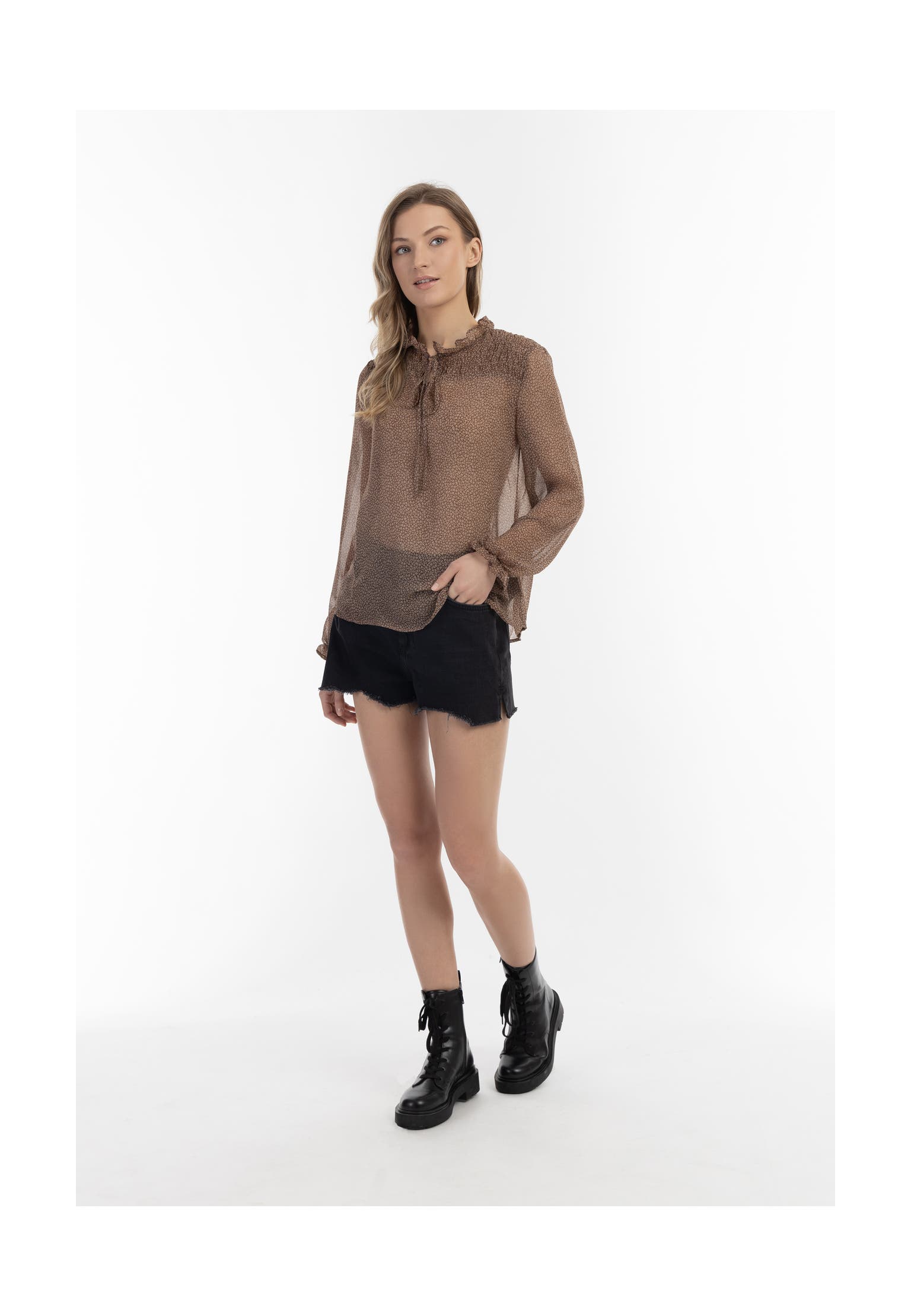 DREIMASTER Casual-Bluse Braun Wollweiss, Bild 1
