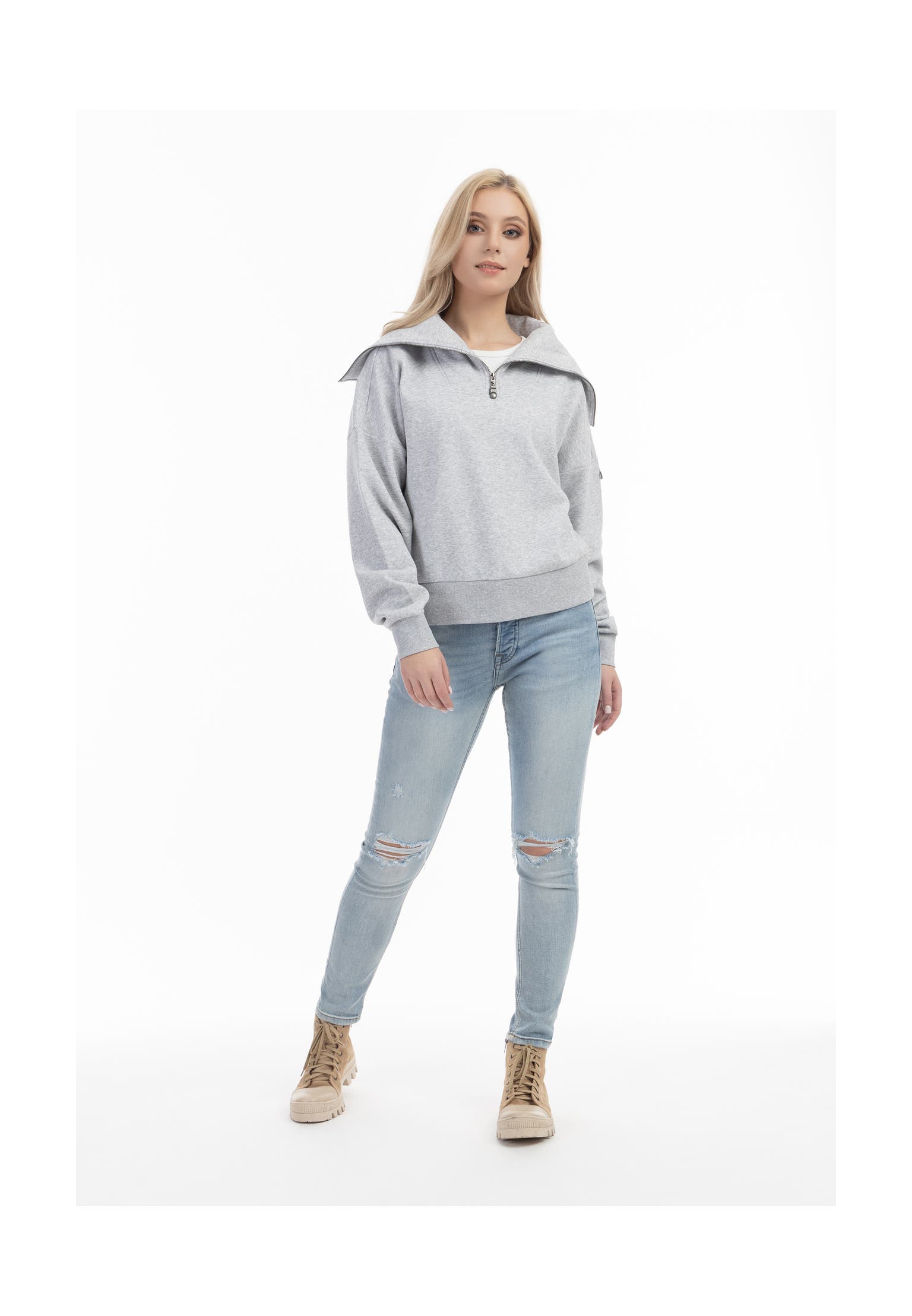 DREIMASTER Sweatshirt Hellgrau Melange, Bild 1
