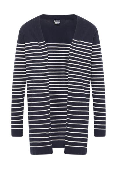DREIMASTER Strickjacke Marine Wollweiss