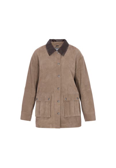 DREIMASTER Lederjacke taupe